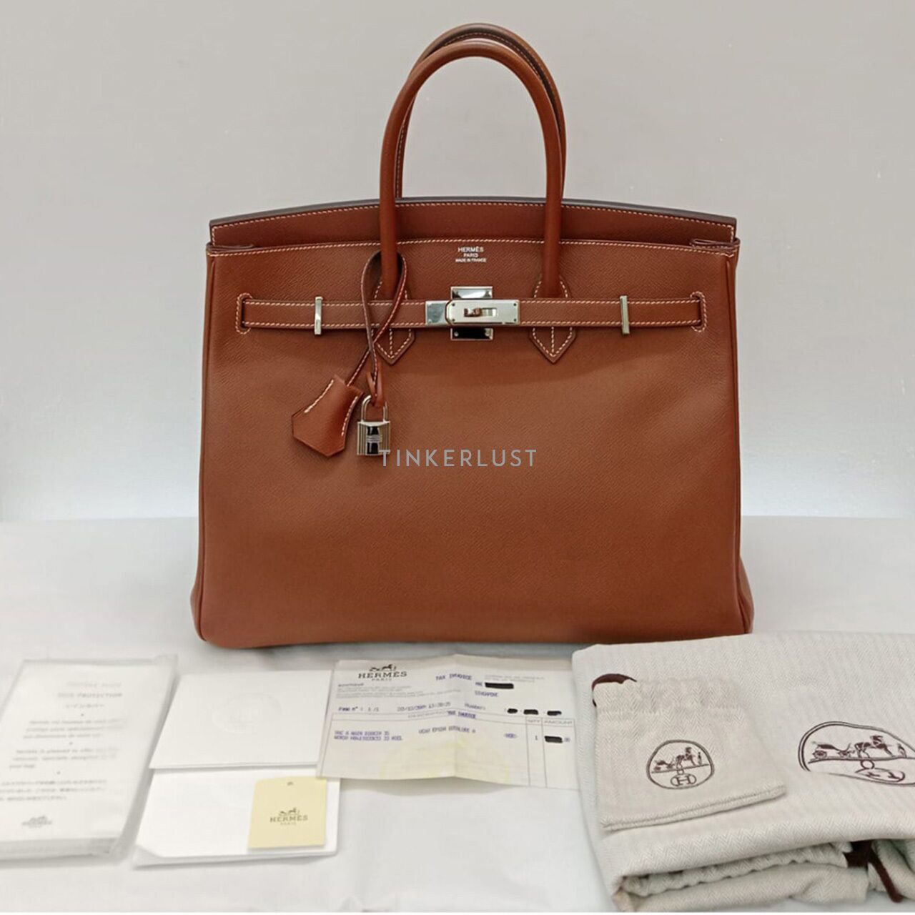 tas handbag Hermes Birkin 35 Miel Epsom M 2009 Handbag Tinkerlust
